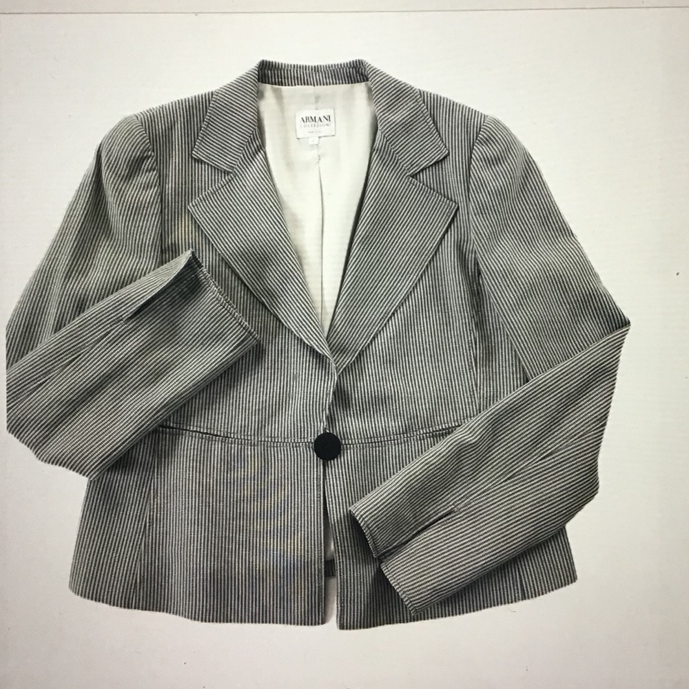 Armani Collezioni Diamond Peplum Blazer SZ 10